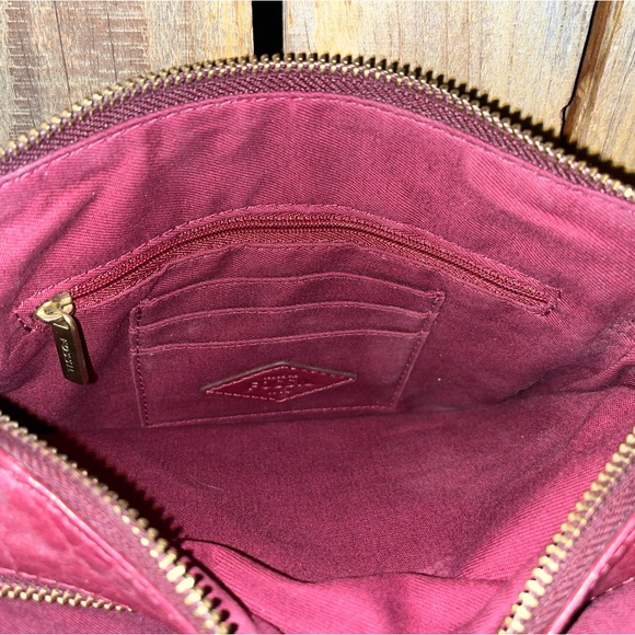 Fossil Red Leather Shoulder Bag - Picture 5 of 9